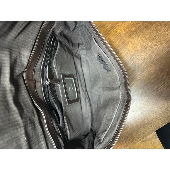 Fossil Brown Leather Crossbody Messenger Laptop Bag Academia Twee Neutral Grunge - Picture 4 of 16